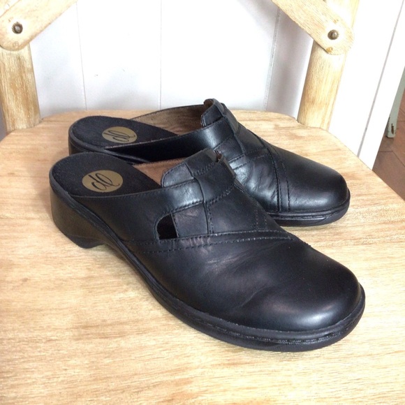 Dl Womens Sparkler Black Leather Slip-on Comfort Clog Shoe Size 8 - Picture 1 of 9